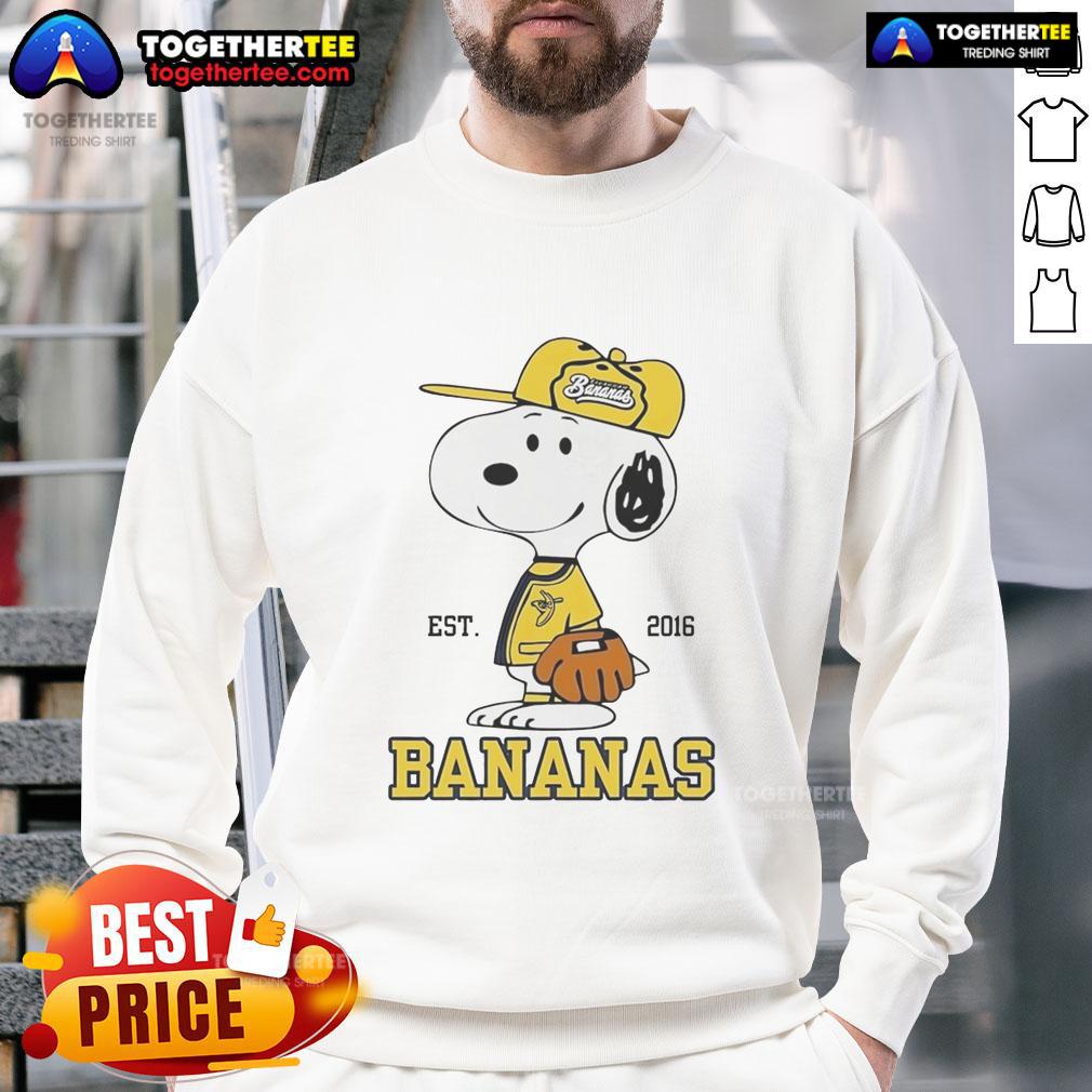 Nice Snoopy Wearing Savannah Bananas Outfit Est 2016 T-Shirt - Image 5