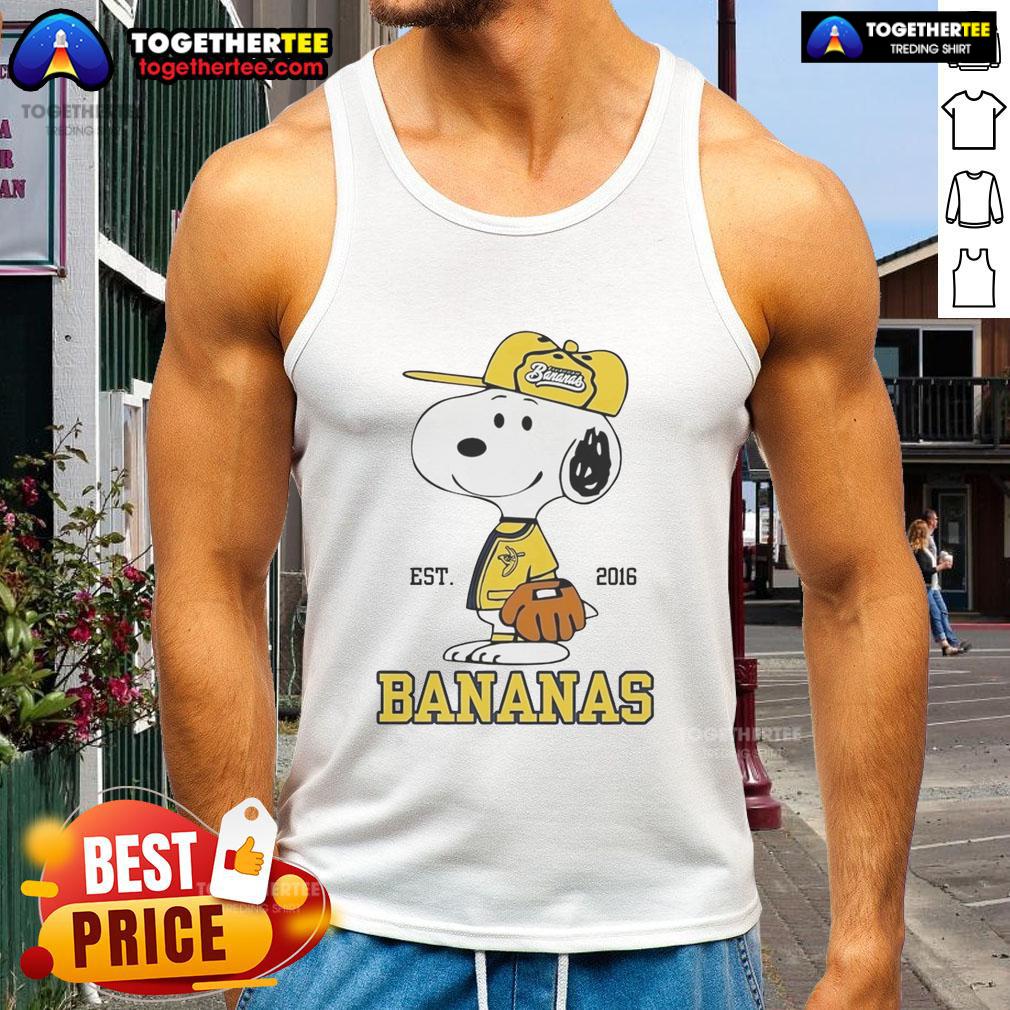Nice Snoopy Wearing Savannah Bananas Outfit Est 2016 T-Shirt - Image 4