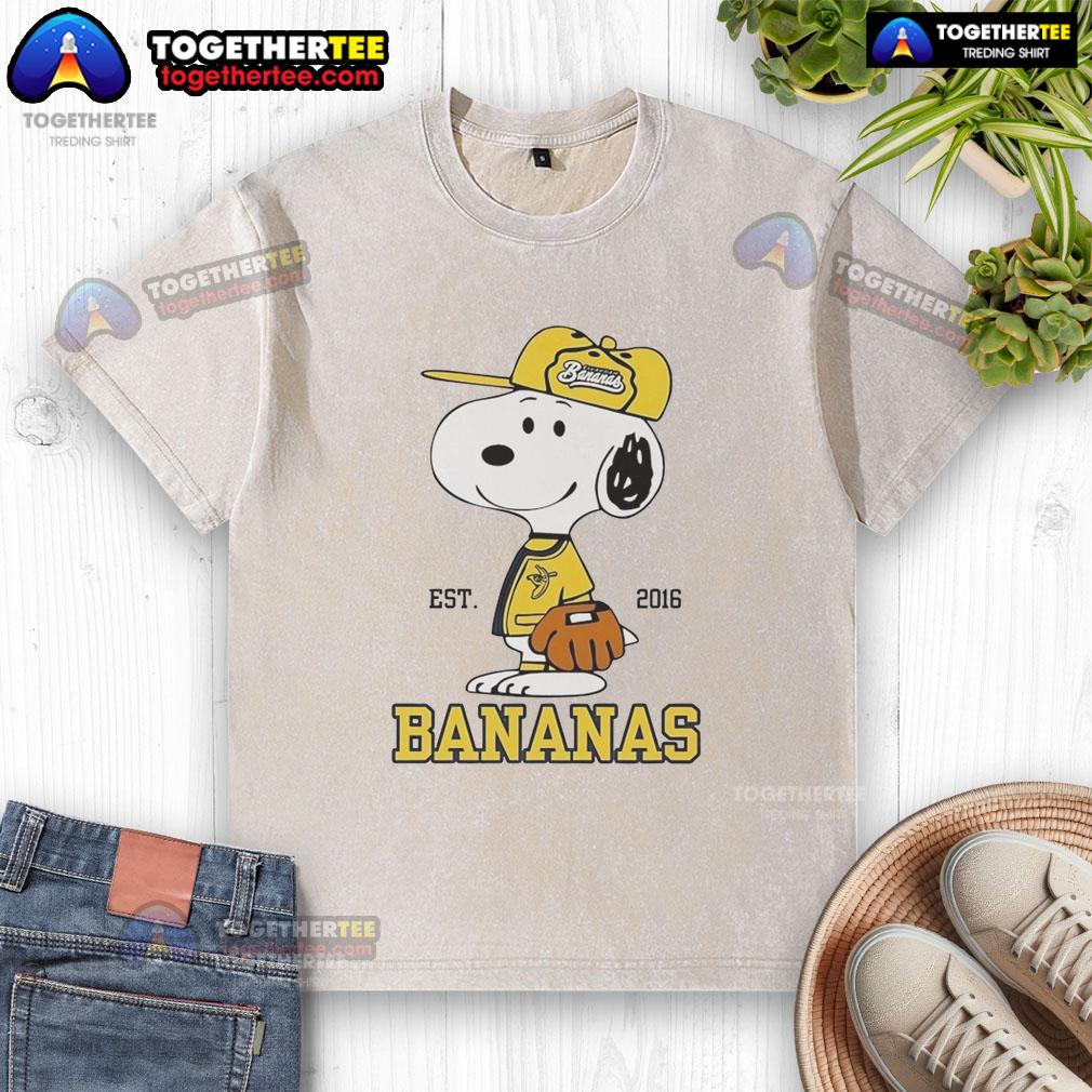 Nice Snoopy Wearing Savannah Bananas Outfit Est 2016 T-Shirt - Image 6