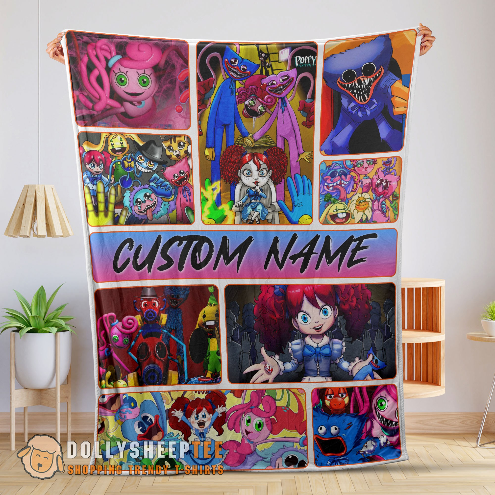 Official Perfect Poppy Playtime Miss Poppy With Friends Horror Blanket Fleece Customized Blanket