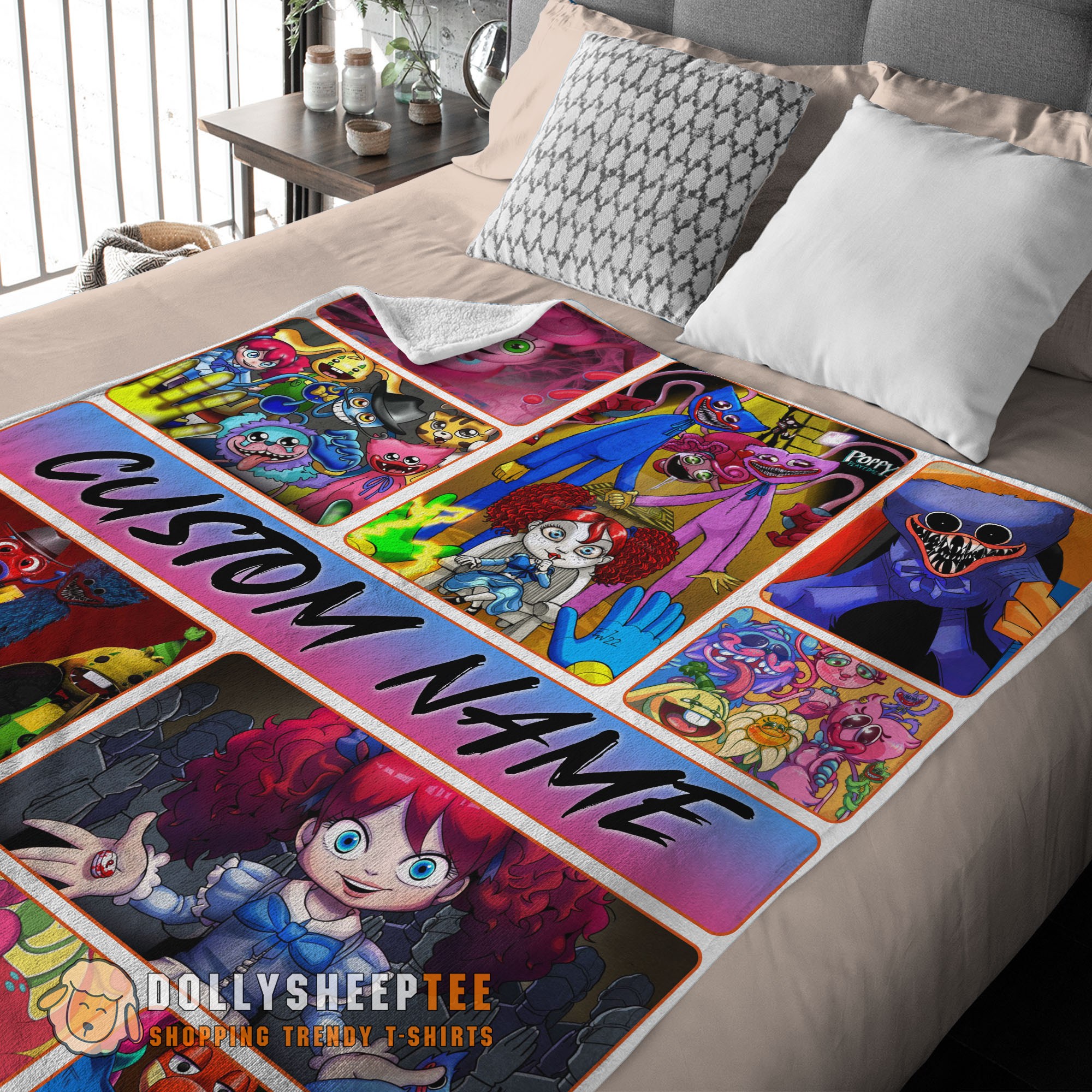 Official Perfect Poppy Playtime Miss Poppy With Friends Horror Blanket Fleece Customized Blanket - Image 3