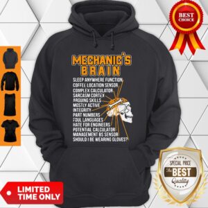 Alternative view of Skull Mechanics Brain Sleep Anywhere Function Coffee Location Sensor Complex Calculator Shirt