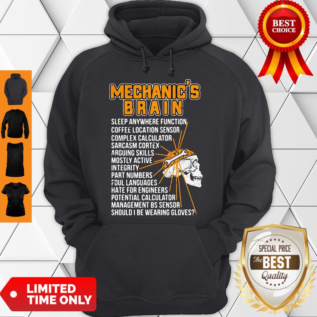 Skull Mechanics Brain Sleep Anywhere Function Coffee Location Sensor Complex Calculator Shirt - Image 2
