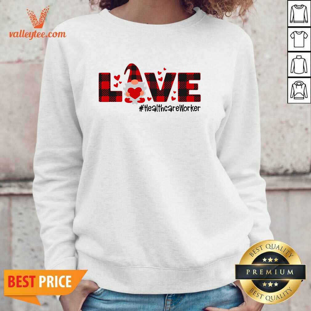 Pretty Gnome Love Valentine Healthcare Worker Shirt - Image 3