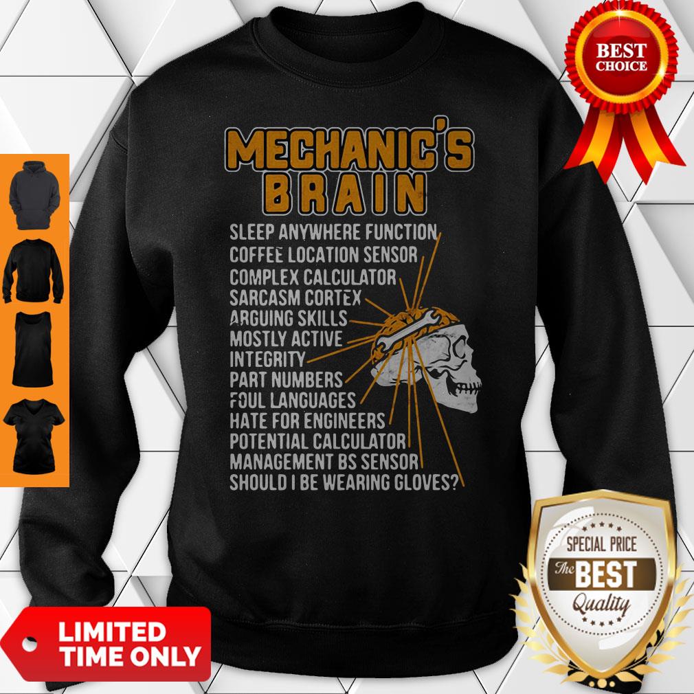 Skull Mechanics Brain Sleep Anywhere Function Coffee Location Sensor Complex Calculator Shirt - Image 5