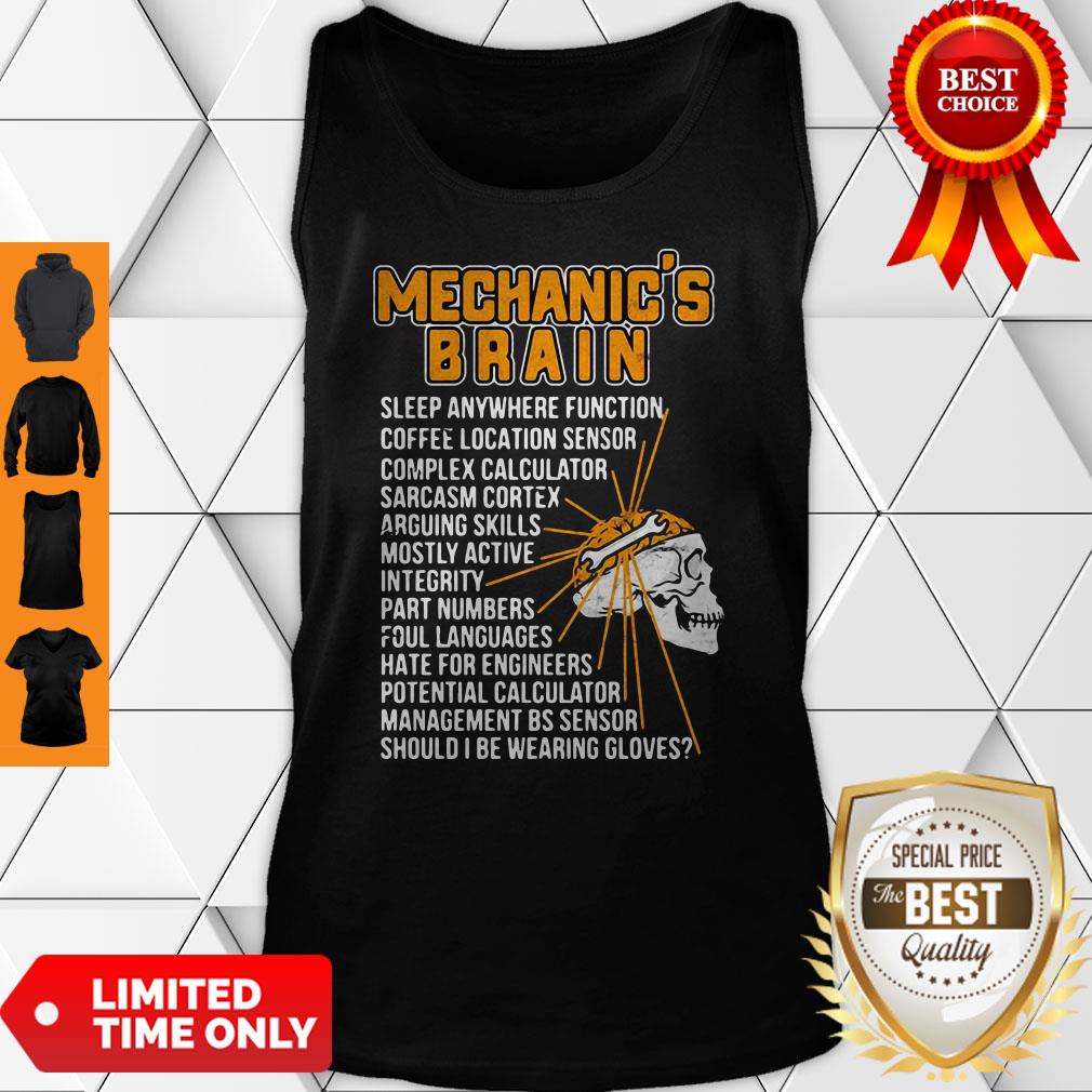 Skull Mechanics Brain Sleep Anywhere Function Coffee Location Sensor Complex Calculator Shirt - Image 4
