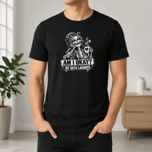 Good Nice Humorous Skeleton Girl Coffee Quote Halloween Shirt