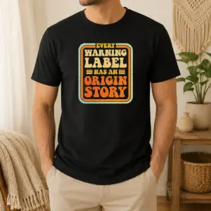 Good Funny Every Warning Label Has An Origin Story Retro Shirt