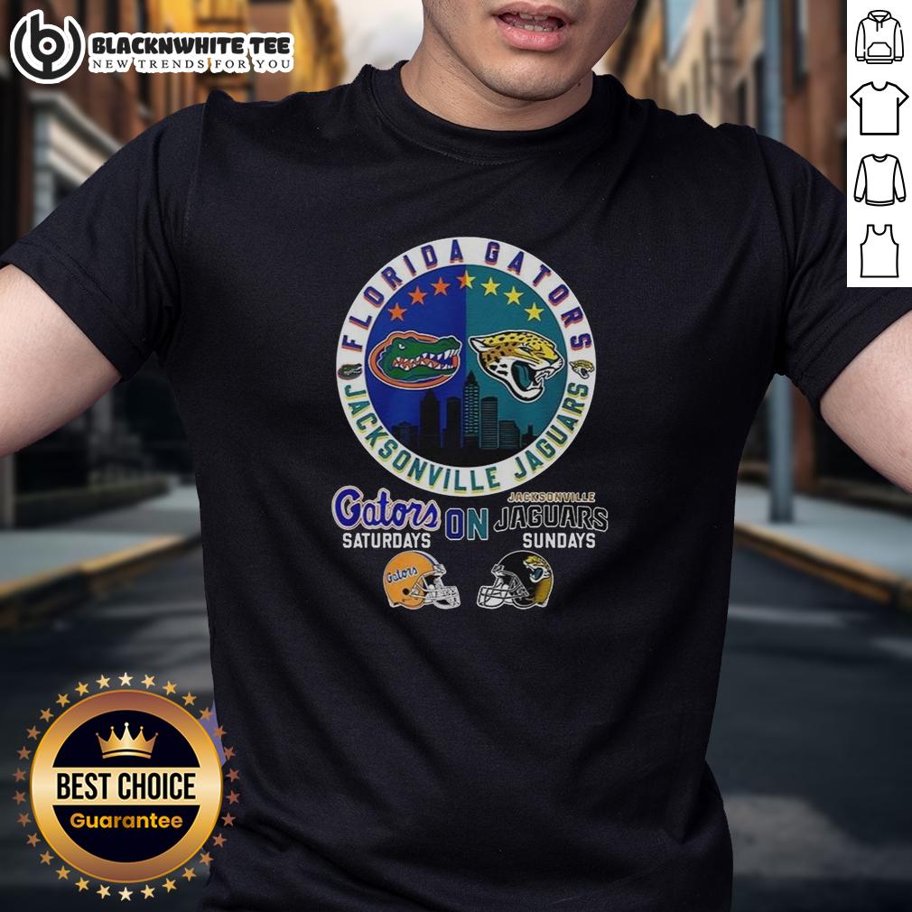 Hot Florida Gator On Saturdays And Jacksonville Jaguars On Sundays Logo Mashup T-Shirt