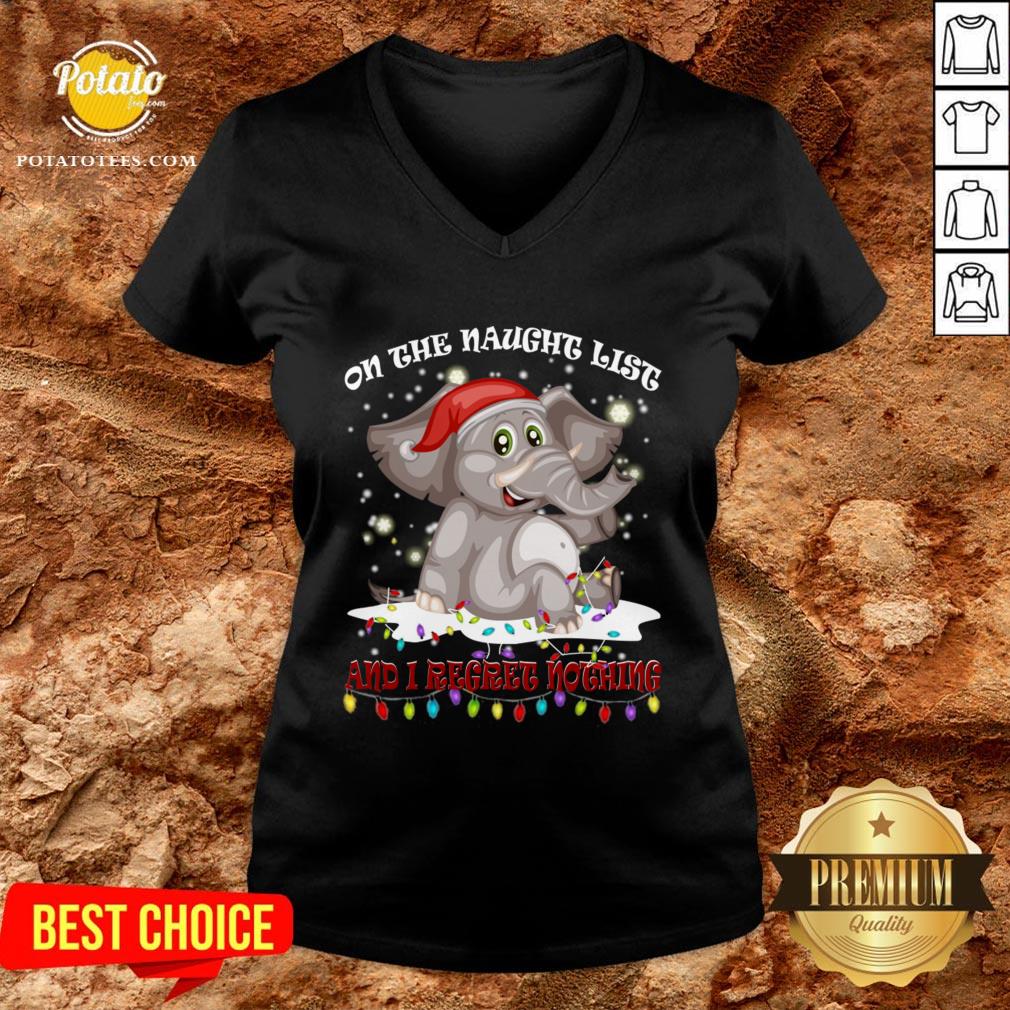 Cute On The Naughty List And I Regret Nothing Christmas Shirt - Image 2