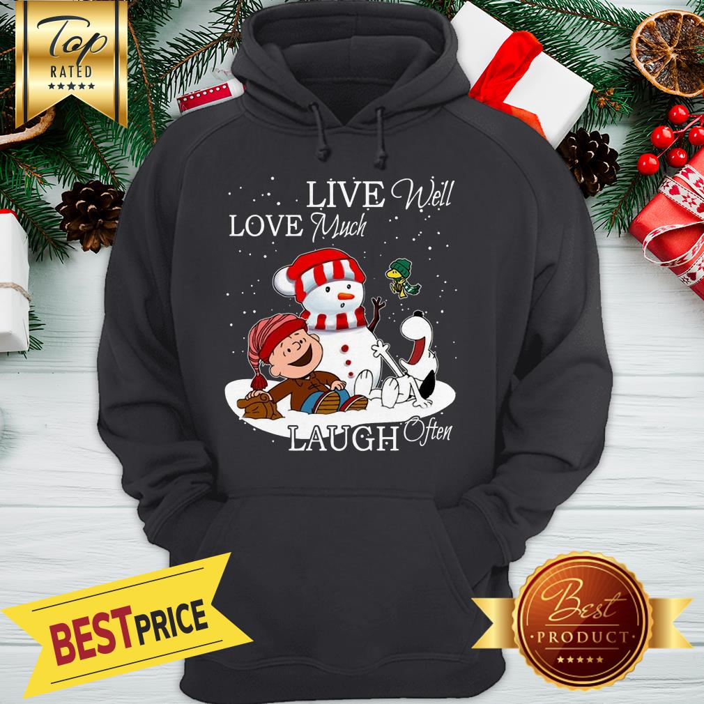 Pretty Snoopy Charlie Brown Live Well Love Much Laugh Often Christmas Shirt - Image 5