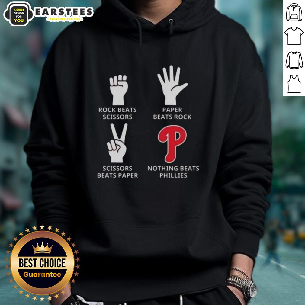 Nice Philadelphia Phillies Nothing Beats Rock Beats Scissors Paper Beats Rock Scissors Beats Paper T-Shirt - Image 2