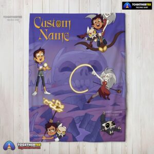 Official Luz Noceda With King And Eda Clawthorne The Owl House Blanket Fleece Customized Blanket