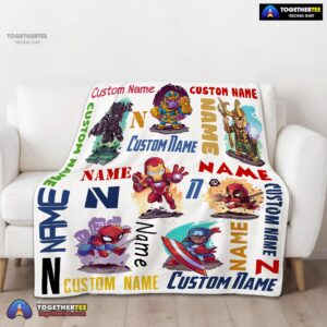 Alternative view of Official Marvel Chibi Heroes And Villains Blanket Fleece Customized Blanket
