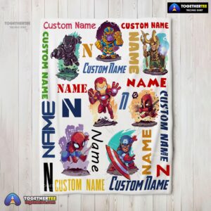 Official Marvel Chibi Heroes And Villains Blanket Fleece Customized Blanket