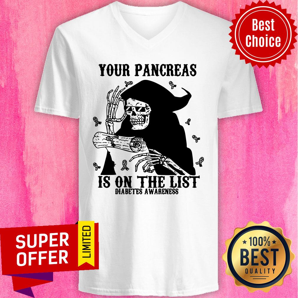 Skeleton Your Pancreas Is On The List Diabetes Awareness Shirt - Image 3