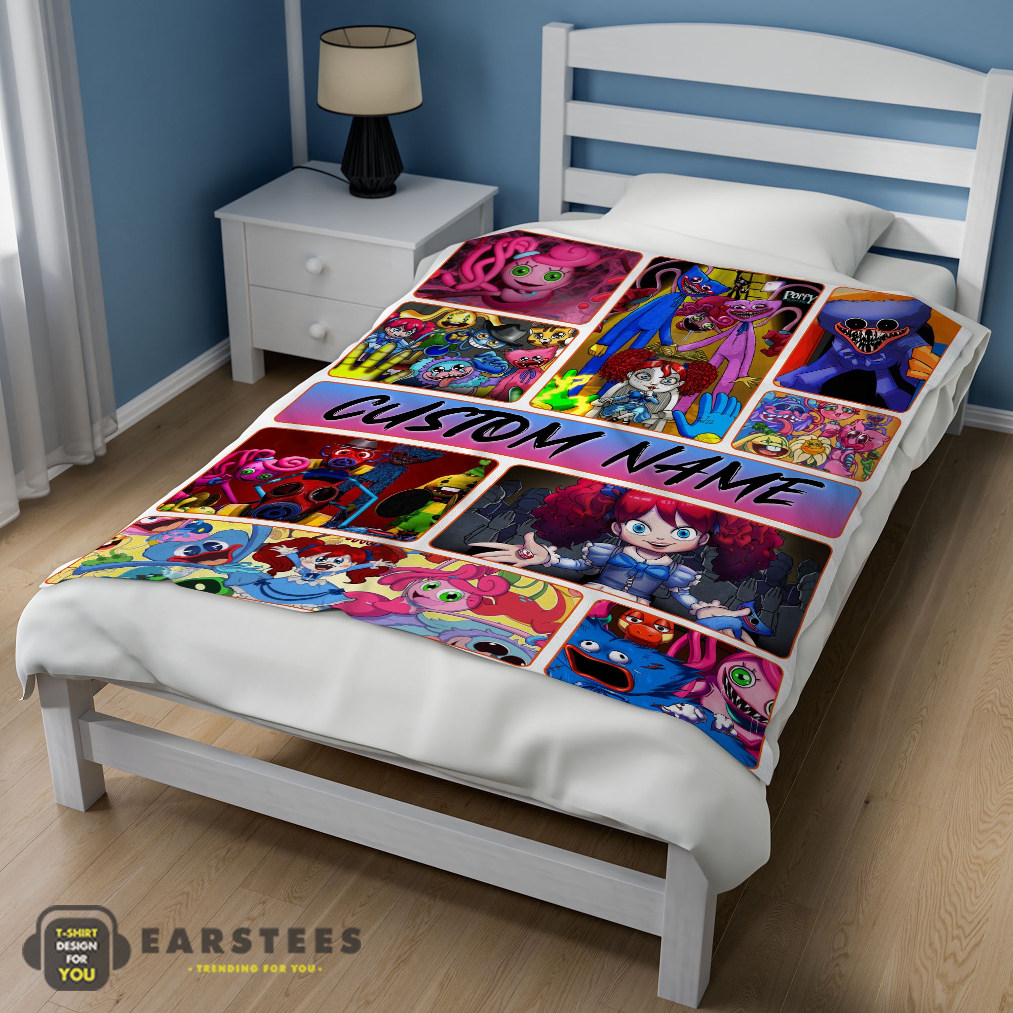 Good Poppy Playtime Miss Poppy With Friends Horror Blanket Fleece Customized Blanket - Image 3