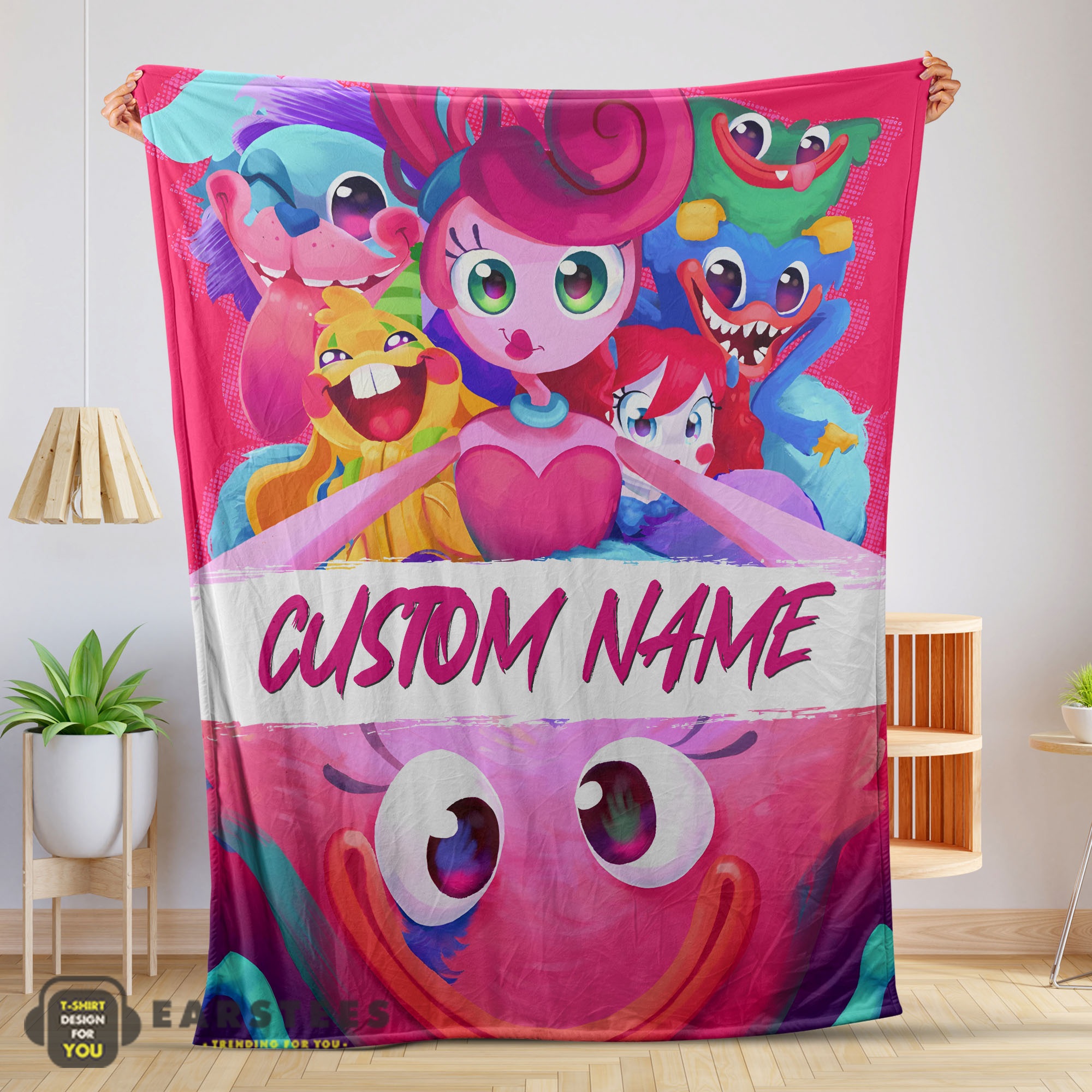 Good Poppy Playtime Mommy Long Legs And Friends Blanket Fleece Customized Blanket