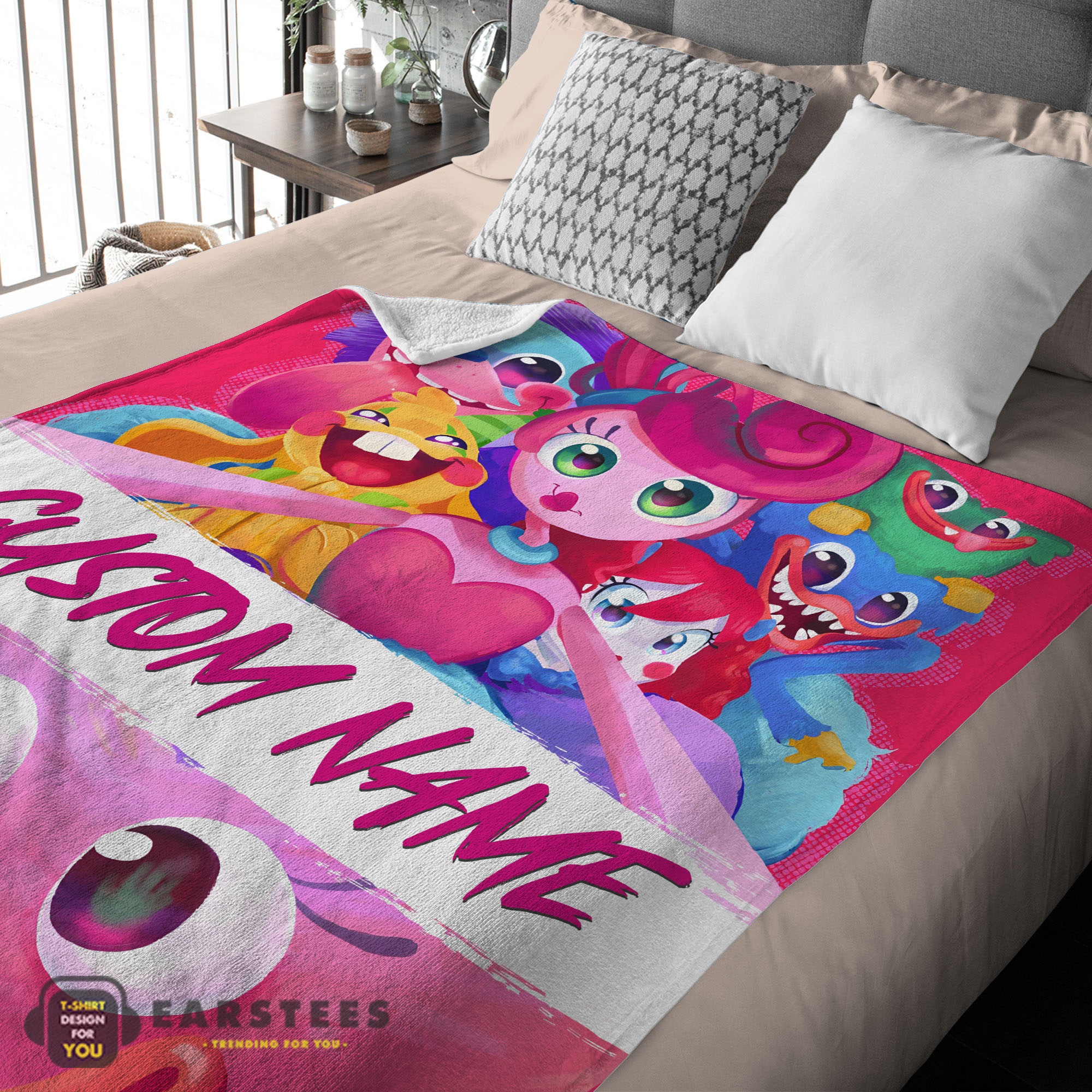 Good Poppy Playtime Mommy Long Legs And Friends Blanket Fleece Customized Blanket - Image 2