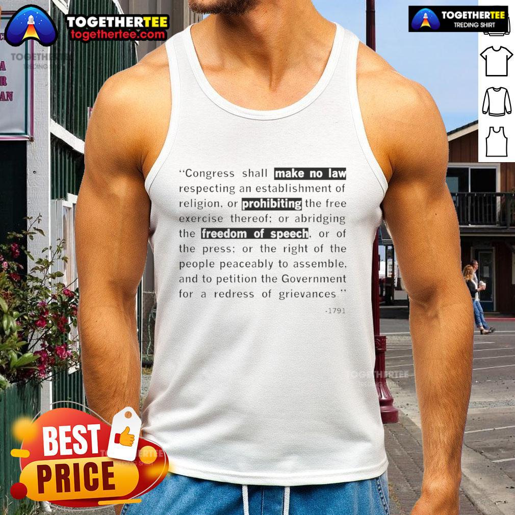 Good The First Amendment Congress Shall Make No Law Respecting An Establishment Of Religion 1791 T-Shirt - Image 4