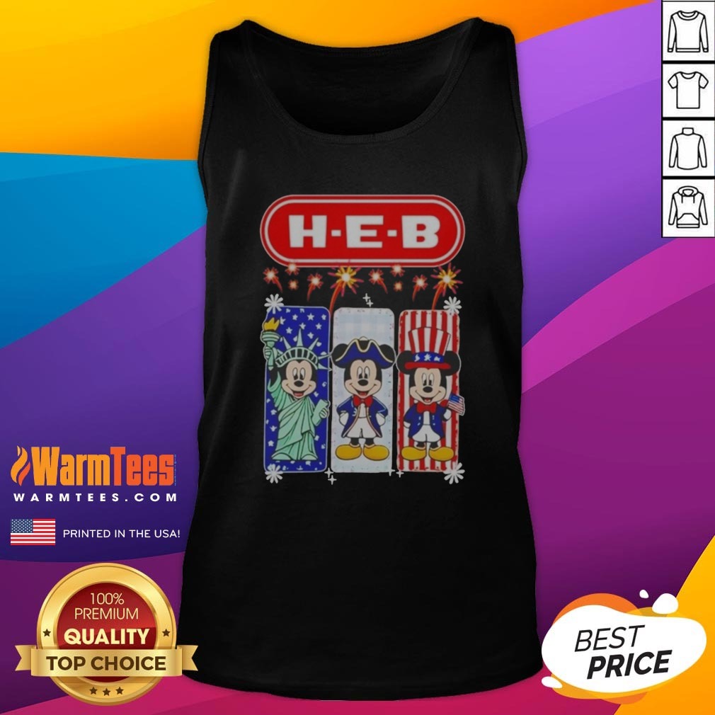 H E B Mickey Mouse USA Patriotic Fireworks Shirt - Image 5