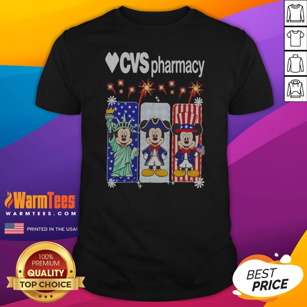 Heart CVS Pharmacy Mickey Mouse Statue Of Liberty USA Patriotic Shirt