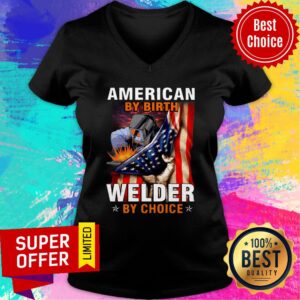 Alternative view of American Flag By Birth Welder By Choice Shirt