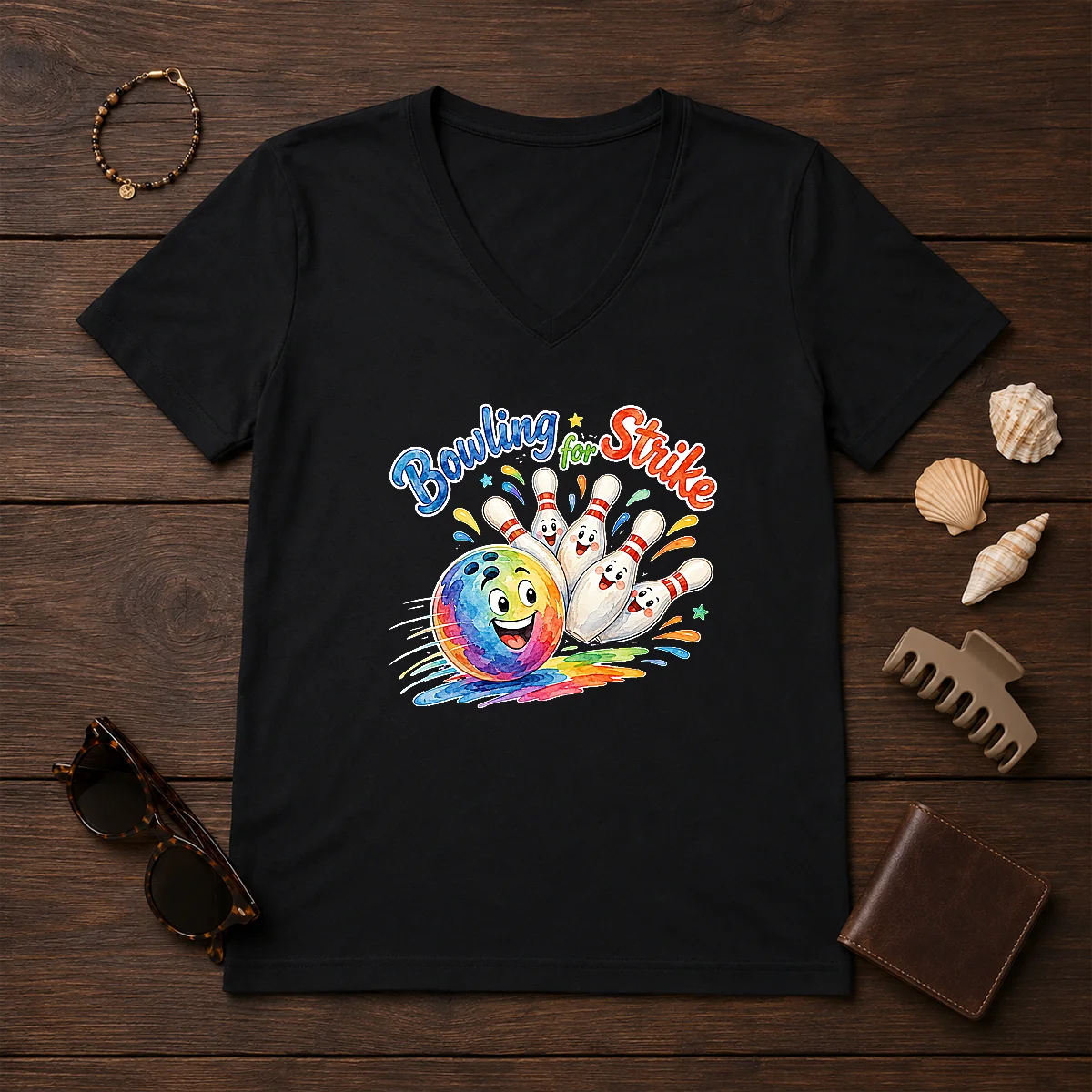 Official Bowling For Strike Watercolor Shirt - Image 2