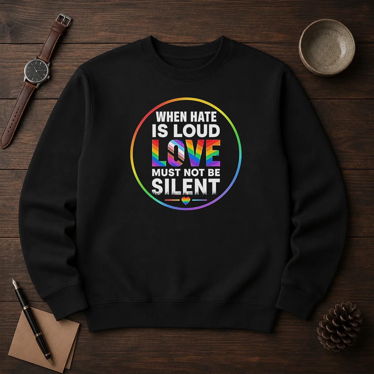 Pretty When Hate Is Loud Love Must Not Be Silent Pride Month Shirt - Image 7
