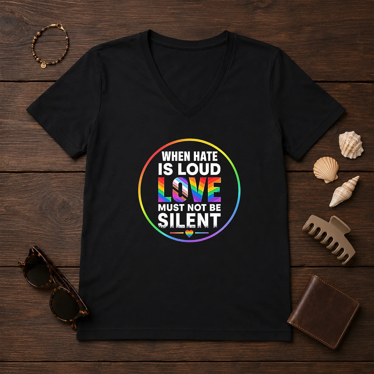 Pretty When Hate Is Loud Love Must Not Be Silent Pride Month Shirt - Image 2