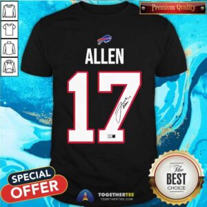 Funny Josh Allen 17 Buffalo Bills Signature T-Shirt
