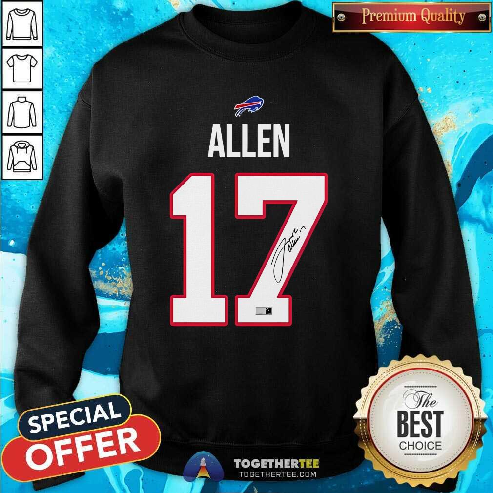 Funny Josh Allen 17 Buffalo Bills Signature T-Shirt - Image 4