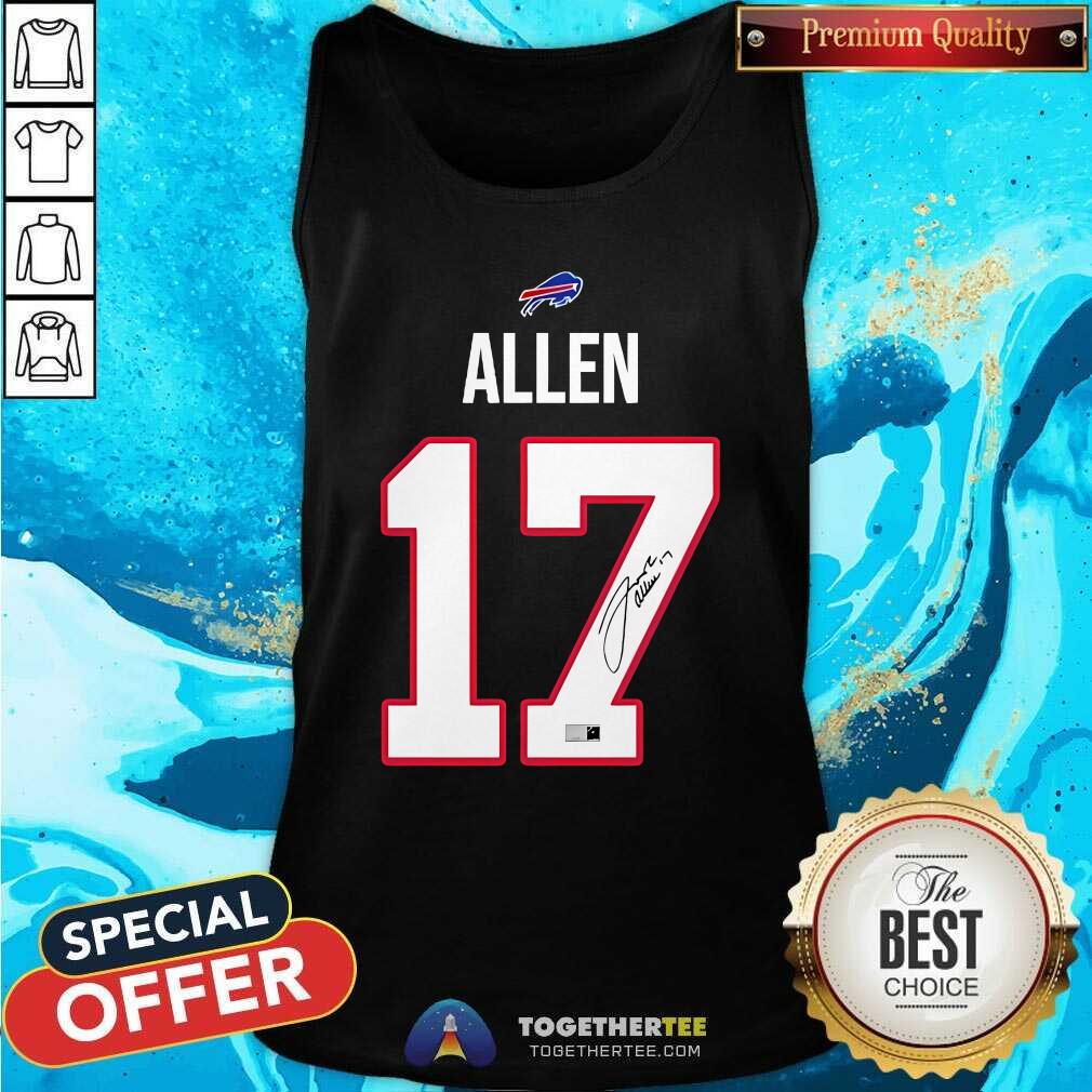 Funny Josh Allen 17 Buffalo Bills Signature T-Shirt - Image 3