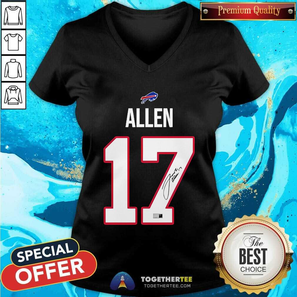 Funny Josh Allen 17 Buffalo Bills Signature T-Shirt - Image 2