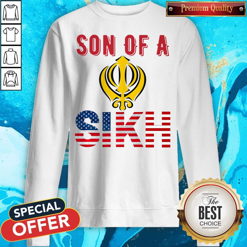 Official Son Of A Sikh Proud American Flag Shirt - Image 4