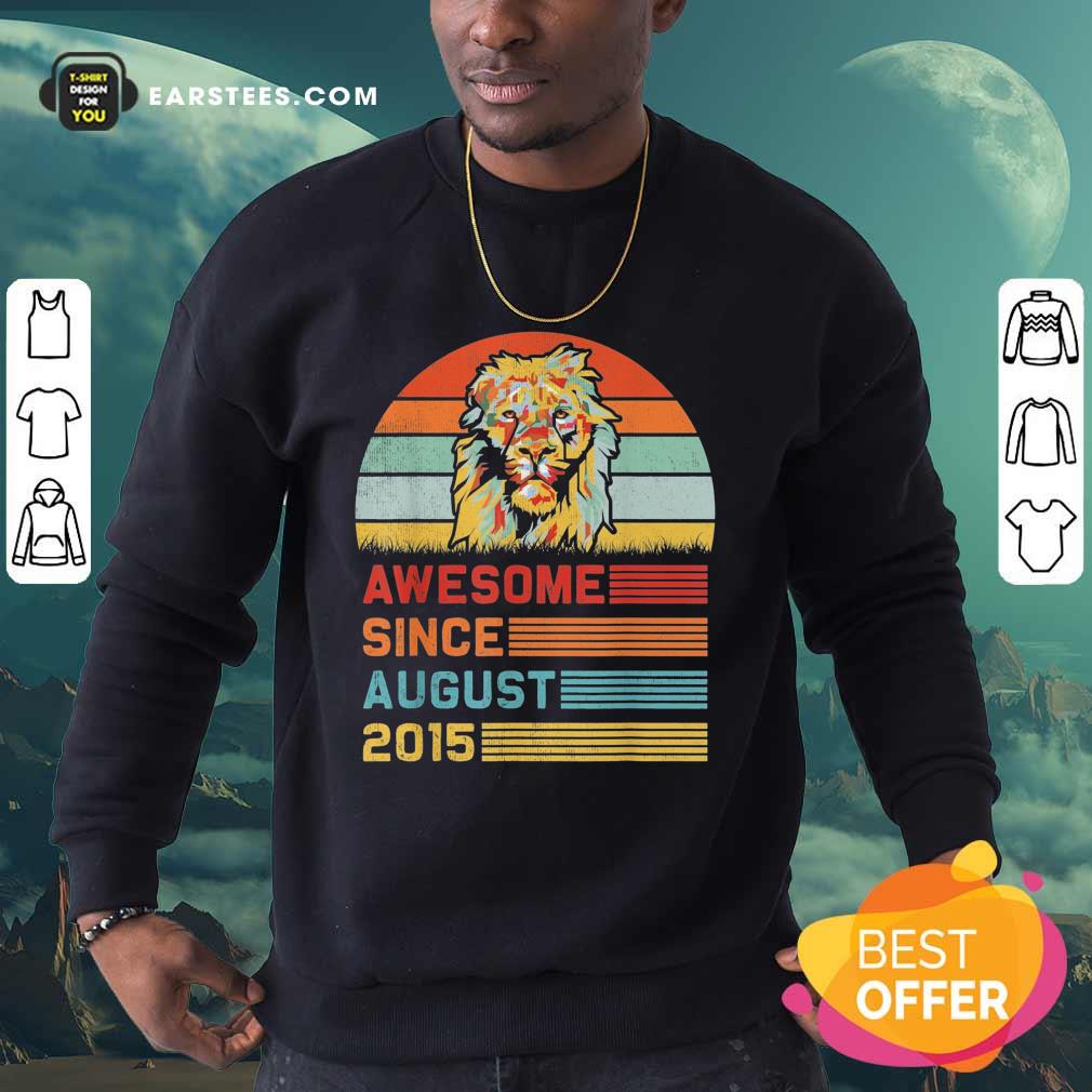 Lion Awesome Since August 2015 Vintage Shirt - Image 3