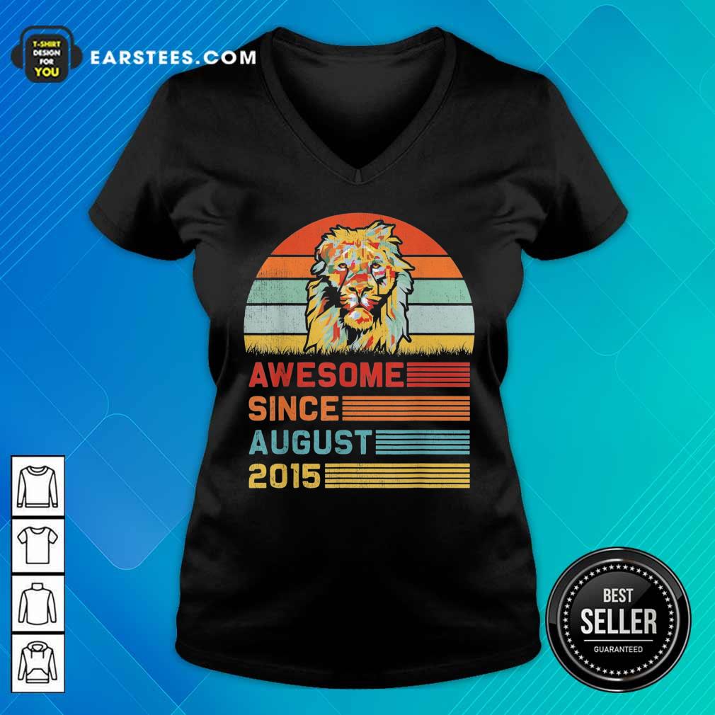 Lion Awesome Since August 2015 Vintage Shirt - Image 5