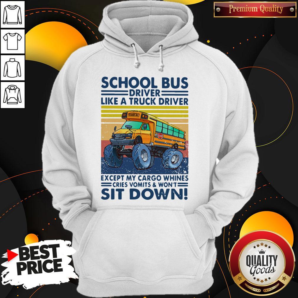 Pretty School Bus Driver Like A Truck Driver Sit Down Vintage Shirt - Image 2