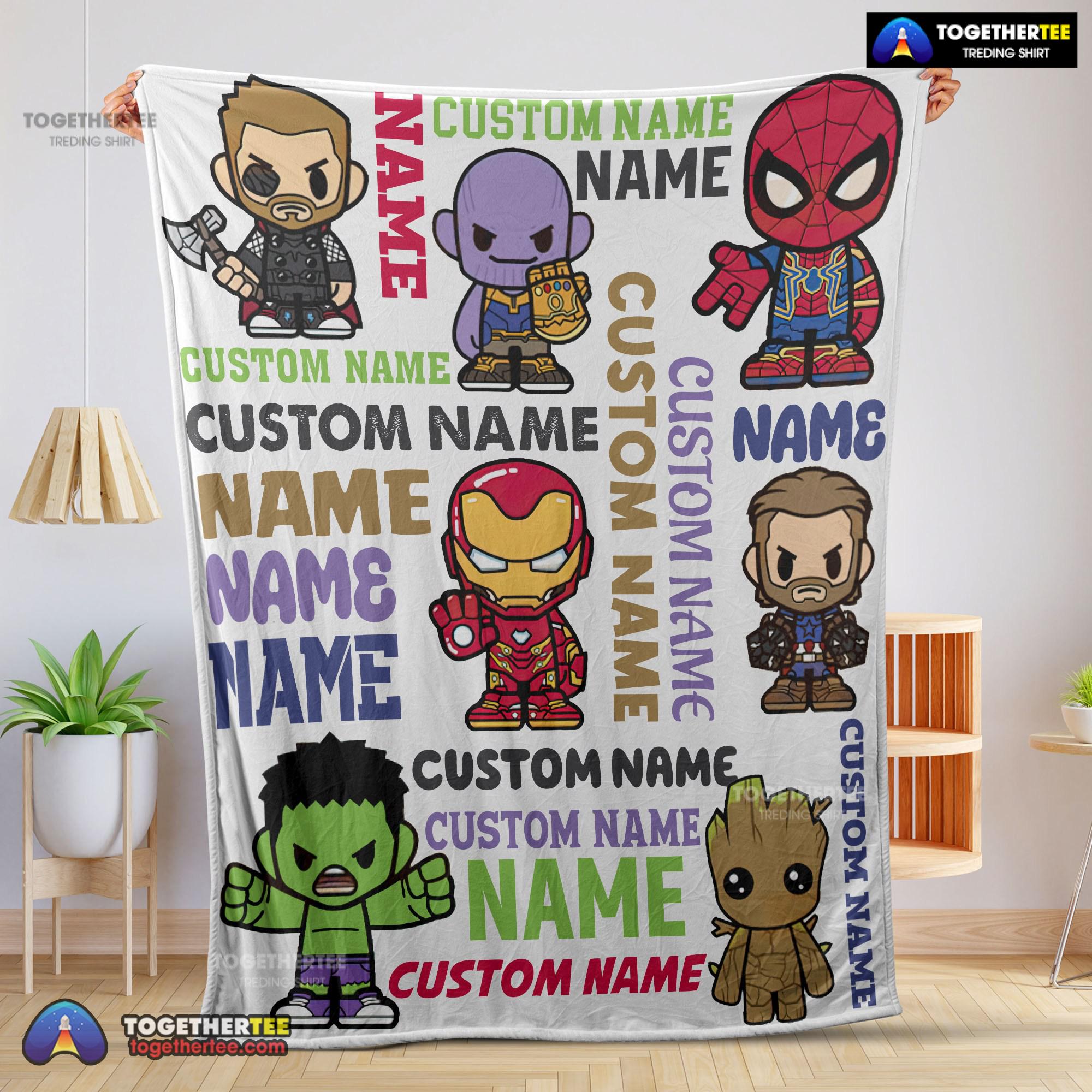 Official Personalized Marvel Superheroes And Thanos Blanket Fleece Customized Blanket