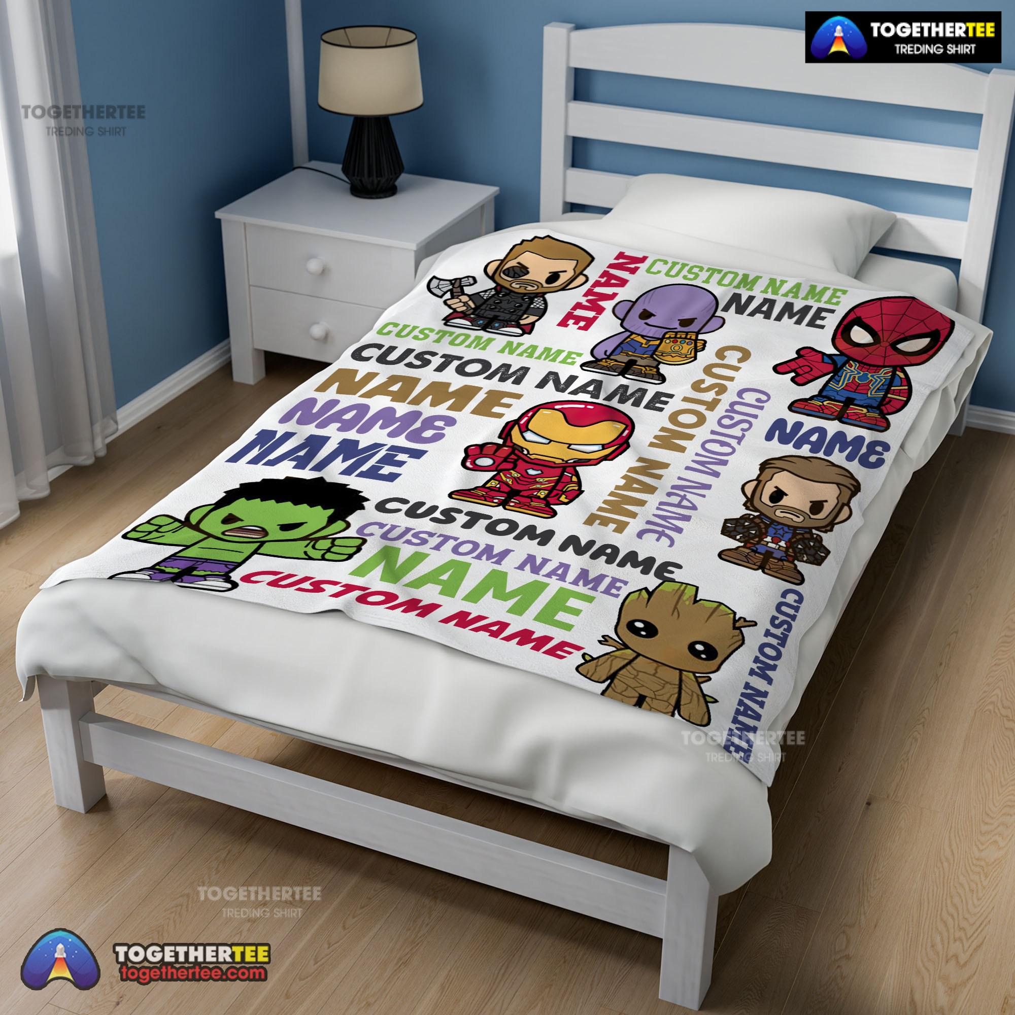 Official Personalized Marvel Superheroes And Thanos Blanket Fleece Customized Blanket - Image 2
