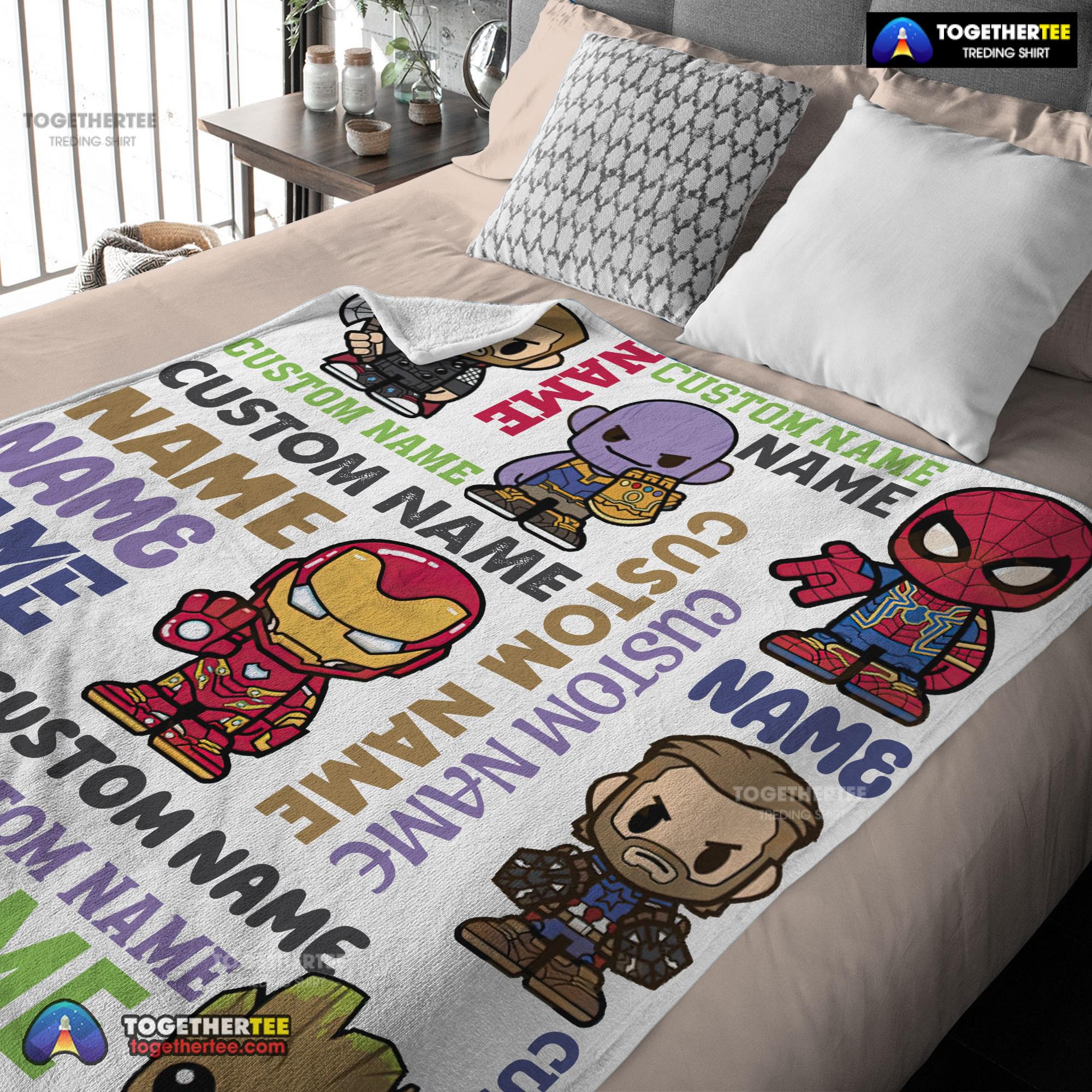 Official Personalized Marvel Superheroes And Thanos Blanket Fleece Customized Blanket - Image 3