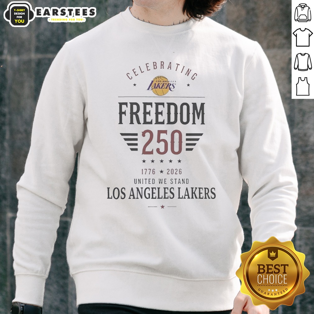 Funny Los Angeles Lakers X Celebrating Freedom 250 United We Stand 1776 2026 Shirt - Image 3