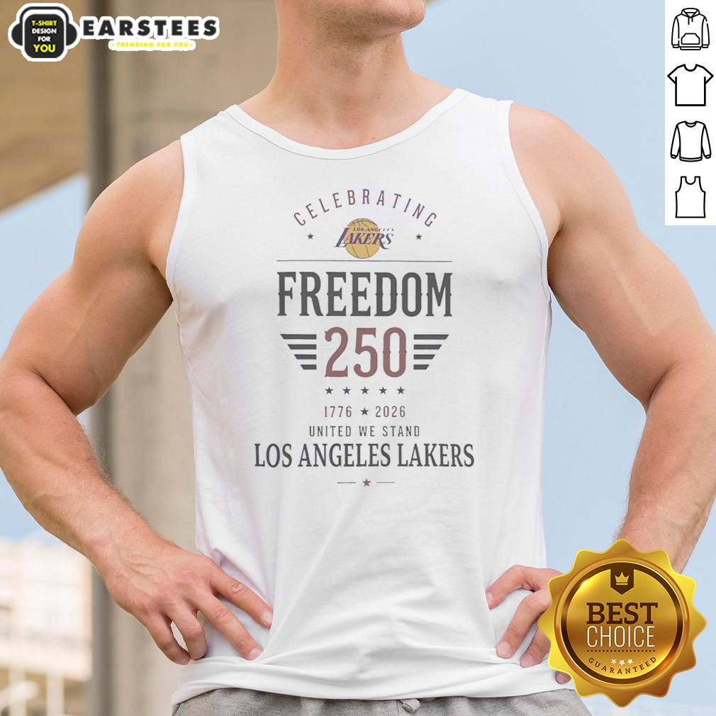 Funny Los Angeles Lakers X Celebrating Freedom 250 United We Stand 1776 2026 Shirt - Image 4