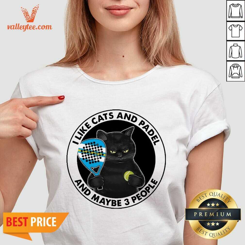 I Like Cats And Padel And Maybe 3 People Shirt - Image 3