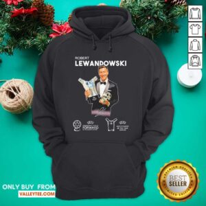 Alternative view of Funny Robert Lewandowski Golden Ball UEFA Champions 2019 2020 Signature Shirt