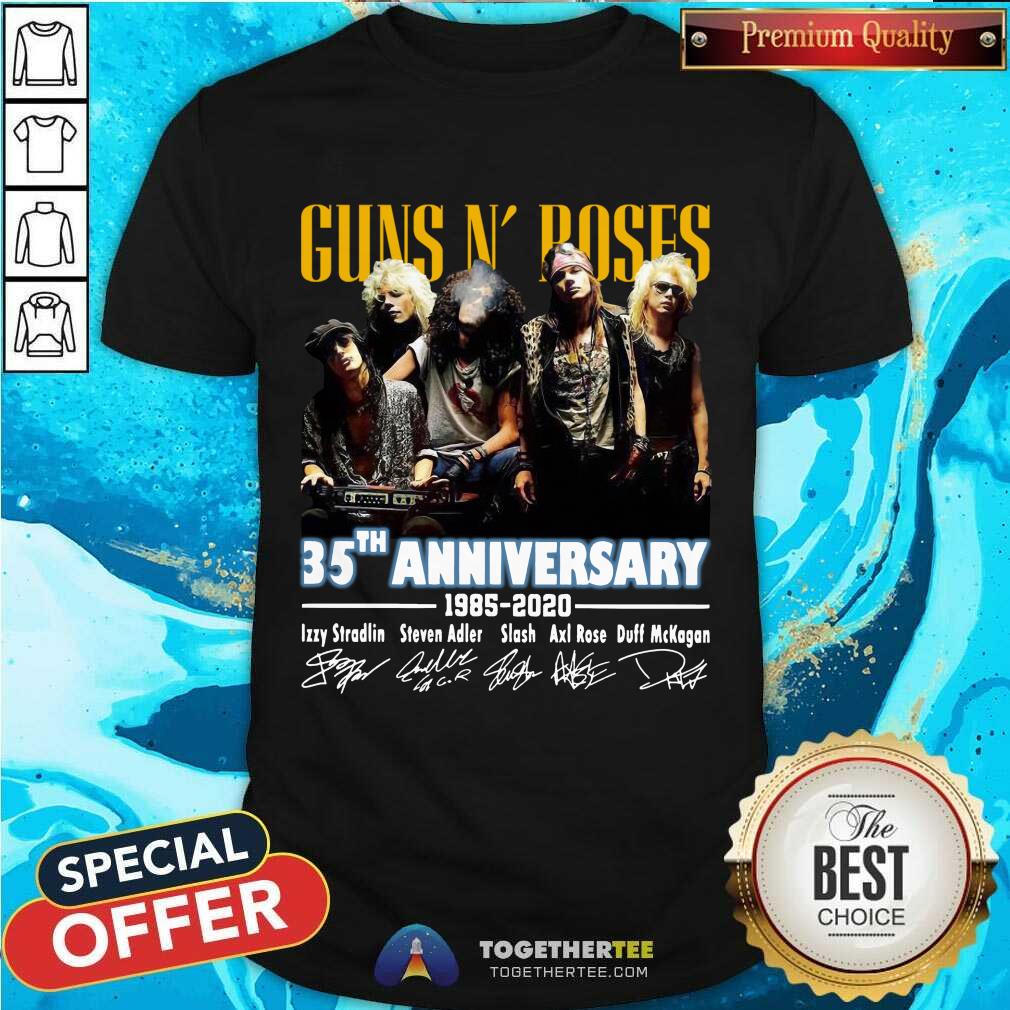 Nice Guns N’ Roses 35th Anniversary 1985 2021 Signatures Shirt