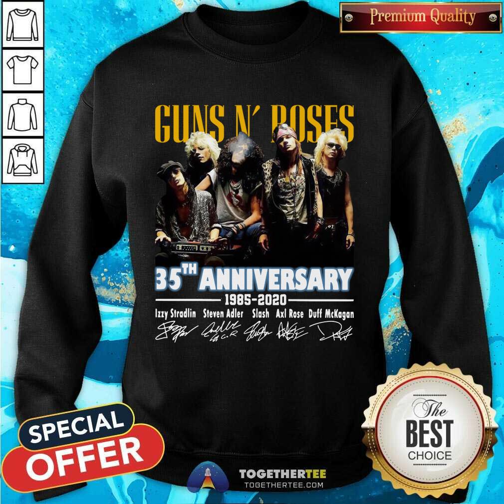 Nice Guns N’ Roses 35th Anniversary 1985 2021 Signatures Shirt - Image 4