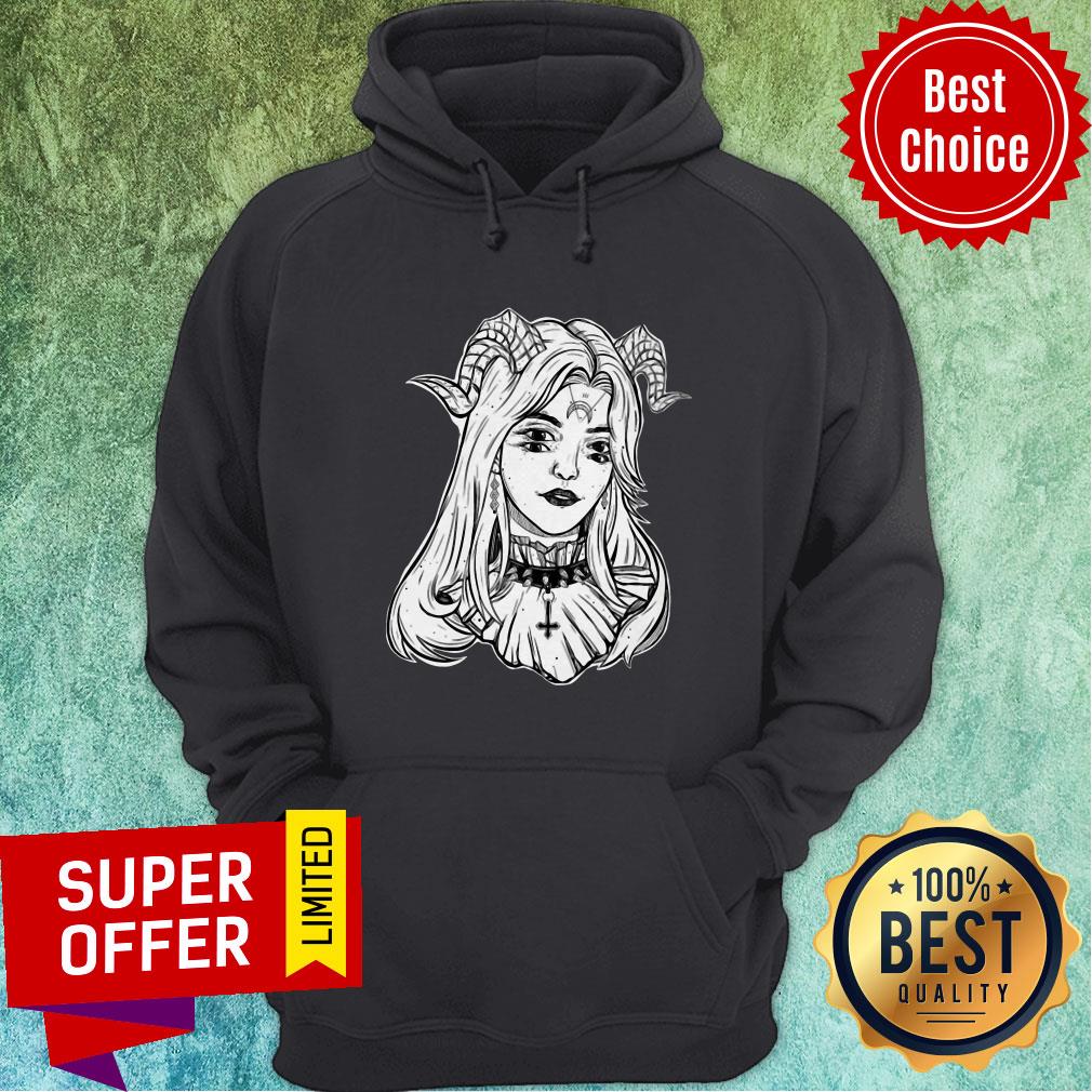 Top Devil Satanic Goth Choker Glitch Halloween Shirt - Image 3