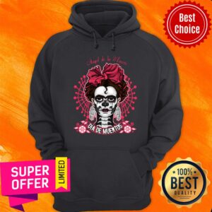 Alternative view of Angel De La Muerte Dia De Muertos Skull Girl Shirt