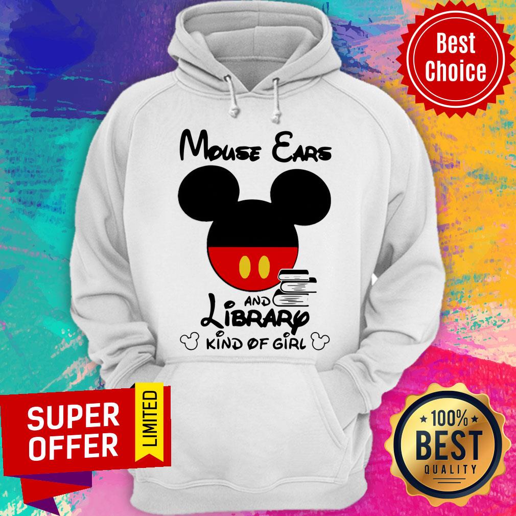 Premium Mouse Ears And Library Kind Of Girl Shirt - Image 3